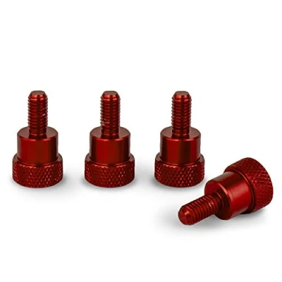 Imagen de PrecisionGeek Tornillo Para Pulgar de Hombro Aluminio Rojo M6 x 10mm L 22mm 4pz