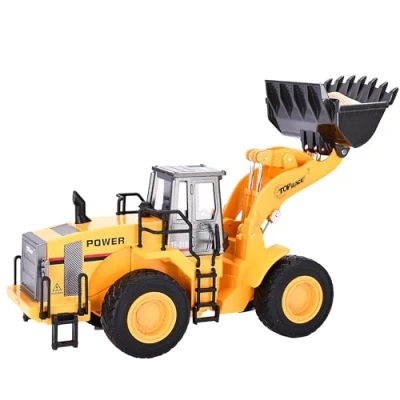 Imagen de Top Race Calidad Modelos de fundición a presión Vehículos construcción metales pesados Tractor juguete, escala 1:40, cargador frontal, TR 213D