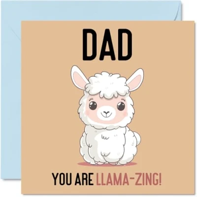 Imagen de tarjetas de cumpleaños para papá Llama Zing Divertida tarjeta feliz hijo e hija, del día padre padre, 145 mm x mm, felicitación broma