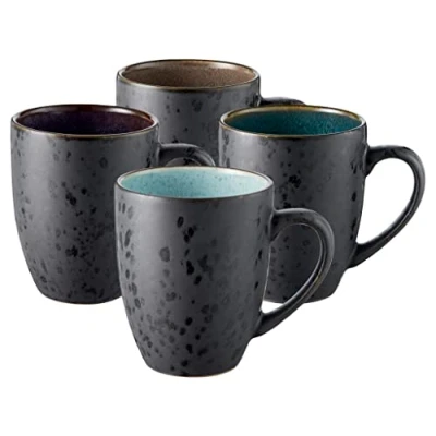 Imagen de Bitz Mugs Gastro Black/multi Blue 300 ml 4 Pieces