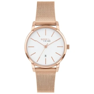 Imagen de BREIL Avery DE Mujer Esfera Blanca Solo Tiempo Movimiento 3 Cuarzo LANCES y Mesh Color Oro Rosa Acero EW0515
