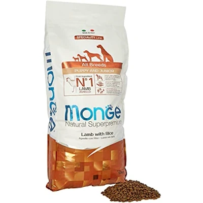 Imagen de Monge Super Premium All Breeds Puppy agnello riso 12 kg