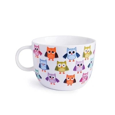Imagen de Excelsa Taza de porcelana gigante con diseño animales, 450 ml, color blanco, 1 unidad