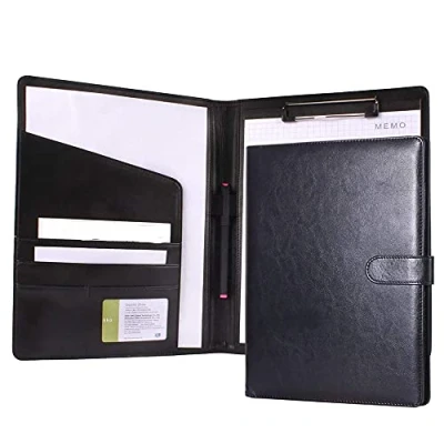 Imagen de Carpeta de Documentos Cuero, Cartera Cuero A4, Piel Sintética, A4 sSintética, Conferencias, Porta Documentos, Soporte Tarjeta, Bloc Notas