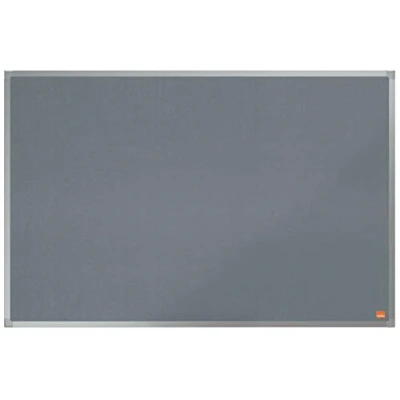 Imagen de Nobo Tablero de Anuncios Fieltro, 900 x 600 mm, Marco Aluminio, Fijado a la Pared con Montaje en las Esquinas, Gama Essence, Gris, 1915205