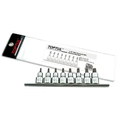 Imagen de Juego de llaves vaso 1/2&quot;. TOPTUL 1/2 &quot; 8 Stk T20, T25, T27, T30, T40, T45, T50, T55