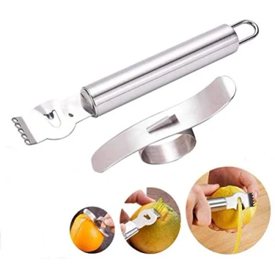 Imagen de YFOX Pelador de limón y naranja Herramienta profesional cocina para pelar cítricos acero inoxidable