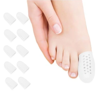 Imagen de Protector Dedo Gordo Pie, 10 Piezas Punteras De Silicona Para Gordo, Dedos Pie Transpirable, Ampollas, Callos, Callosidades, Alivio Del Dolor Fricción y Mucho Más