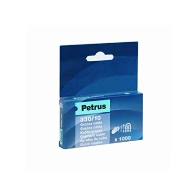 Imagen de PETRUS 77520 Caja 1000 ud. grapas para cable galvanizadas 330/10 mm (para clavadora 330)