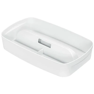 Imagen de Leitz Bandeja Organizadora Pequeña con Asa, Almacenamiento, MyBox, Impermeable, sin BPA y apta para alimentos, blanco, 53230001
