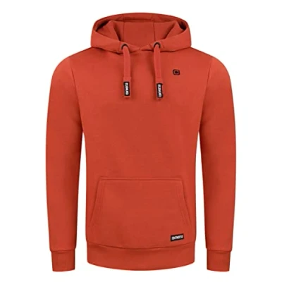 Imagen de riverso RiVLinus Sudadera con Capucha para Hombre, Capucha, Bolsillos Canguro, Ajuste Regular, Monocolor, algodón, Rusty Ochre Red 15401, S