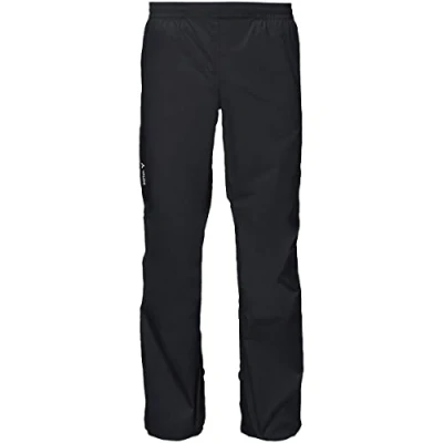 Imagen de VAUDE Pantalones de Lluvia para Hombre Drop Pants lI, Impermeables Exteriores, Bicicleta, sobrepantalones Ligeros, Transpirables Color Negro, se Pueden Colocar rápidamente