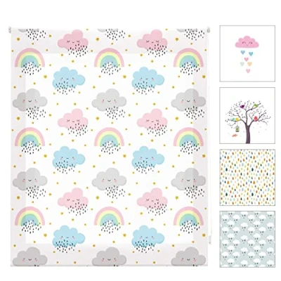 Imagen de Blindecor Digital Infantil Estor Enrollable Translúcido con Estampado Impresión Modelo Rainbow 130 x 180 cm (ancho por alto) Tamaño de la Tela 127 175 Estores para Ventanas