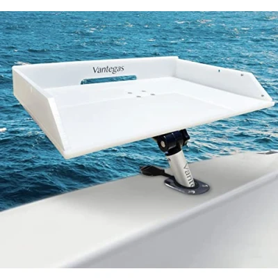 Imagen de Vantegas tabla de cortar para barco, cebo, filete estación limpieza peces, mesa pesca blanca, en soporte caña individual con almacenamiento alicates y