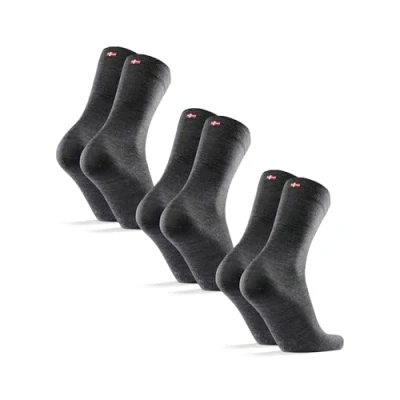 Imagen de DANISH ENDURANCE Calcetines Lana Merino Clásicos, Traspirables, Trabajo Hombre y Mujer, 3 Pack, Gris, 35 38