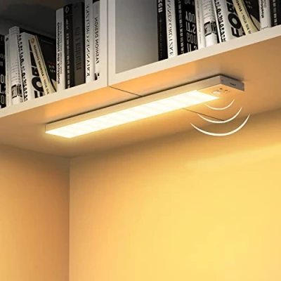 Imagen de OUILA Luz LED Armario Magnética con Sensor Movimiento Calida 3000K 36 LEDs 4 Modos Adhesiva USB Recargable 1000mAh Nocturna para Mesa de estudio, Escaleras, Cocina, Garaje 2 Piezas