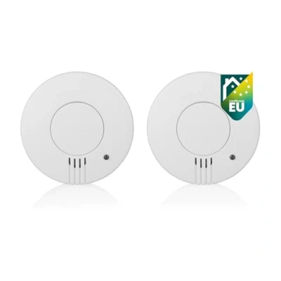 Imagen de Smartwares Juego de 2 detectores Humo Sensores ópticos 10 años Pilas reemplazables 5 FSM 11517