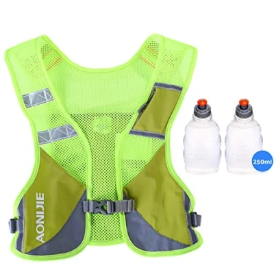 Imagen de AONIJIE Unisex Running Chaleco de hidratación Ultraligero Mochilas Trail Ideal para Senderismo Maratón Escalada y Ciclismo con 2 pcs Botellas 250 ml (Verde)