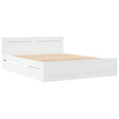 Imagen de vidaXL Estructura de Cama con cabecero sin colchón Blanco 160x200 cm