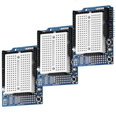 Imagen de AZDelivery 3 x Prototyping Shield + Placa de Pruebas Mini Breadboard Compatible con Arduino E Book Incluido!