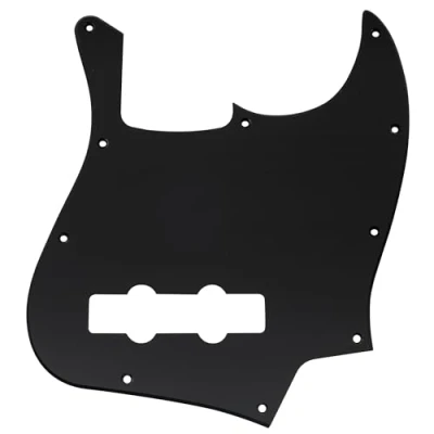 Imagen de Musiclily 10 Agujeros Jazz Bass Pickguard Golpeador para Fender American/México Standard Bajo Estilo J, 1 capa Negro Mate
