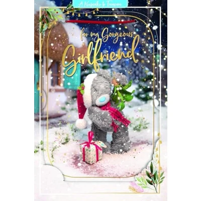 Imagen de Me To You Bear Tarjeta de Navidad holográfica 3D para novia