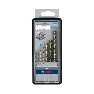Imagen de Bosch Professional 2 607 019 924 Pro Robust Line Juego de Brocas para Metal (HSS Cobalto), 0 W, V, Diámetro: 2.0 8.0, Set 6 Piezas