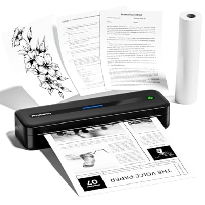 Imagen de Phomemo M832 Impresora Térmica, Portátil A4 Compatible con Phone Mediante Bluetooth, Windows y macOS Cable USB, Sin Tinta para Viajes, Trabajo, Hogar, Negro