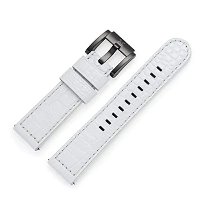 Imagen de TW Steel Marc Coblen Correa de reloj piel con cierre negro 22 mm, Croco blanco,