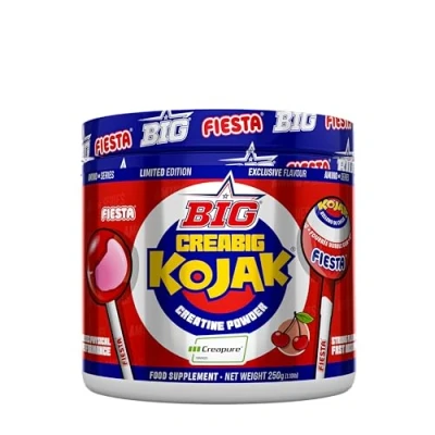 Imagen de BIG Creatina Monohidratada Creapure® en Polvo, Mejora el Rendimiento Físico, Sabores exclusivos, Rápida absorción, Vegana (250g, Kojak)
