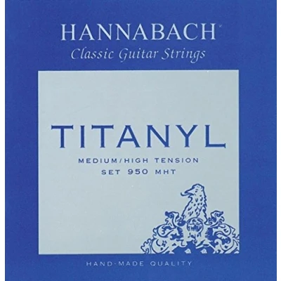 Imagen de Hannabach cuerdas para guitarra clásica, Serie 950 Tensión Media/Alta Titanyl juego 3 agudo (E1/Mi1+B2/Si2+G3/Sol3)