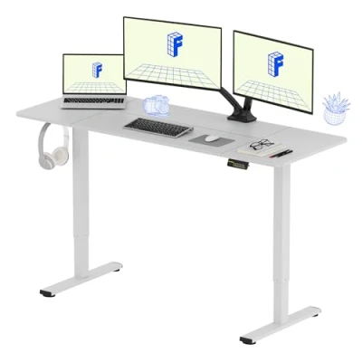 Imagen de FLEXISPOT Escritorio Elevable Eléctrico con Tablero 160x60cm｜Standing Desk Estánder, Regulable en Altura｜con 4 Opciones de Memoria Inteligente para Oficina y Hogar