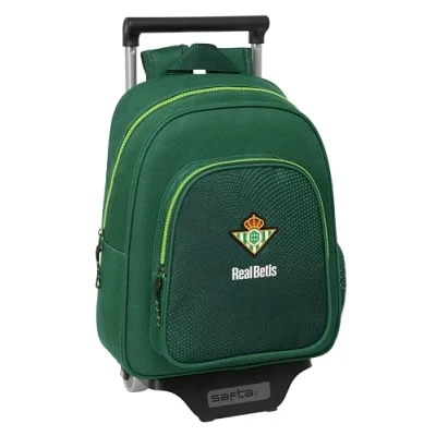 Imagen de Safta REAL BETIS BALOMPIÉ Mochila Infantil con Carro 705, Ideal para Niños de Diferentes Edades, Cómoda y Versátil, Calidad Resistencia, 28x10x34 cm, Color Verde