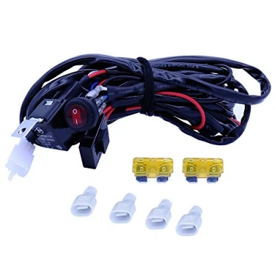 Imagen de WANYIG 180W Arneses de cableado Kit, 12V 40A Arnés Cableado, Alambrado, del Interruptor Luz Faro Trabaj con Impermeable y 2 Conexiones Salida(3M)