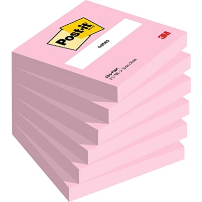 Imagen de Post it Notas, Rosa, 76 mm x mm, 6 Blocs, 100 Hojas/Bloc Notas Adhesivas para Listas de Tareas y Recordatorios