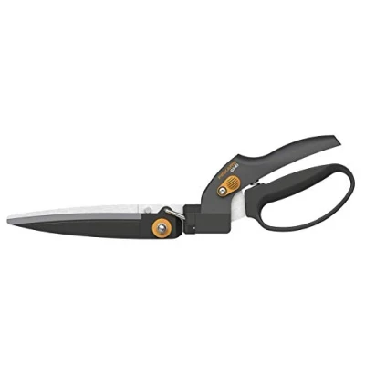 Imagen de Fiskars SmartFit 1023632 Tijeras para corte de césped GS40, Ángulo ajustable (180), longitud: 35.5 cm, Acero/Plástico, color Negro/Naranja