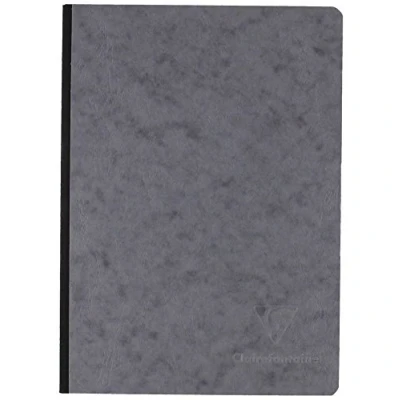 Imagen de Clairefontaine 795405C Cuaderno cosido con reverso de tela Gris Age Bag A5 (14,8 x 21 cm) 192 páginas en blanco liso Papel 90 g Cubierta tarjeta piel brillante
