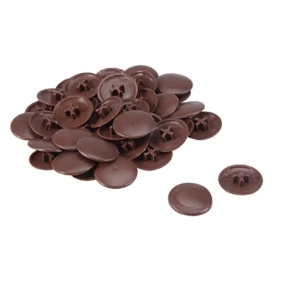 Imagen de sourcingmap® 40pcs cubierta del casquillo de 17 mm Diámetro la forma Rojo onda plástico tornillo Marrón oscuro