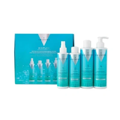Imagen de Valquer Pack Bioplex Tratamiento Completo. Reconstructor y Protector Capilar. Reparación profunda del cabello dañado Vegano Sin Sulfatos 4 Productos