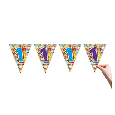 Imagen de Folat 1 Año Bandera para Cumpleaños Fiesta Decoración 6 Metros Multicolor