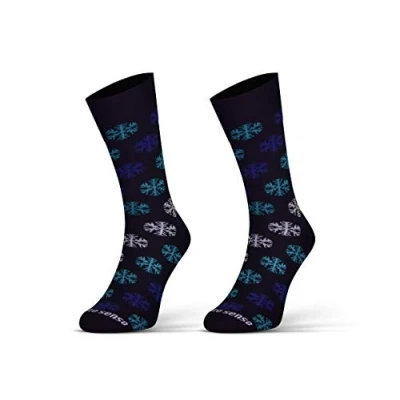 Imagen de Sesto Senso Calcetines Divertidos Algodón Mujer Hombre Locos Coloridos Funny Sock snowflakes 39 42 Copos de nieve