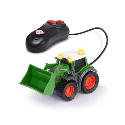 Imagen de Dickie Toys Tractor de Juguete Fendt (14 cm) con Control Remoto por Cable para niños a Partir 3 años, teledirigido Pala móvil y luz Incluidas Pilas, 203732000, Multicolor
