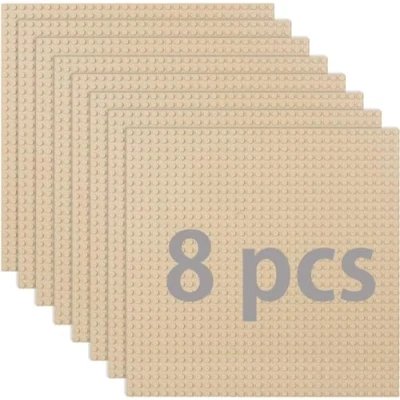 Imagen de Guihumz Juego de 8 placas construcción compatibles con la mayoría las marcas, placa base clásica, compatible Lego Classic, 25,5 x cm, arena