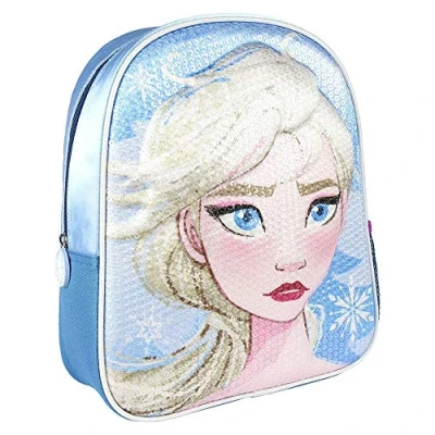 Imagen de Cerdá, Mochila Infantil Frozen 2 con Lentejuelas 3D de Color Azul Licencia Oficial Disney Studios Unisex niños, Multicolor, 260X310X100MM
