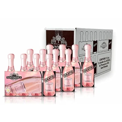 Imagen de Sant&#039;Orsola Prosecco D.O.C. Millesimato Rosè Extradry Pequeño Vino Espumoso Italiano 9 Botellas X 200ml + 3 regalo