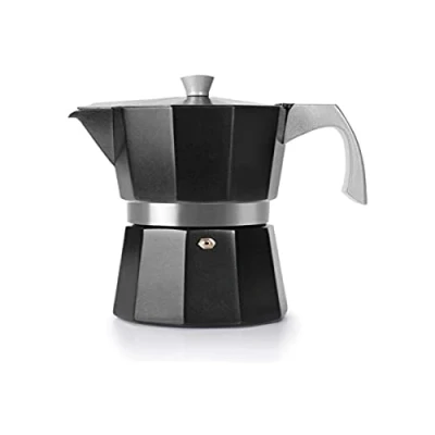 Imagen de IBILI Cafetera express Evva Black, 12 tazas, 600 ml, Aluminio fundido, Apto para inducción