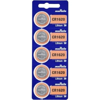 Imagen de Murata Pila de botón CR1620 BEABAE Litio, 80 mAh, 3 V, 5 Unidades