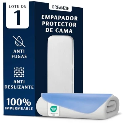 Imagen de Dreamzie Protector Colchon Impermeable e Absorbente 70 x 100 cm Funda Lavable para Incontinencia