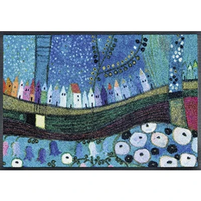 Imagen de Wash+Dry Stadt in Blau Felpudo, Acrílico, Multicolor, 75x120x0.7 cm
