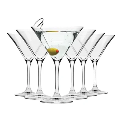 Imagen de Krosno Copas Martini Cóctel Conjunto 6 Piezas 240 ML Colección Avant Garde Perfectos para Uso en Casa, Restaurante y Fiestas Apto Lavavajillas